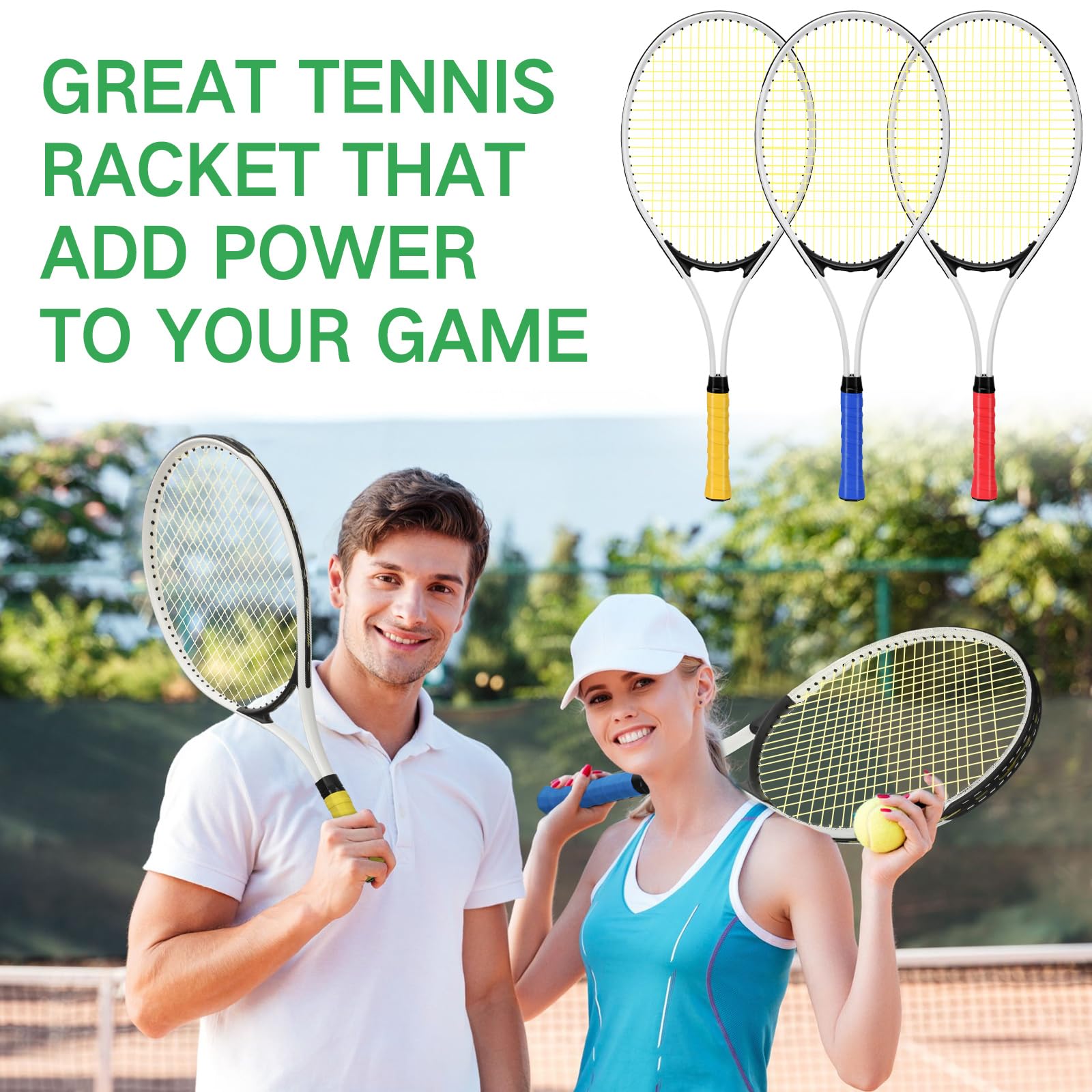 Amazon | Motionchic テニスラケット 大人用 レクリエーション用 6人用